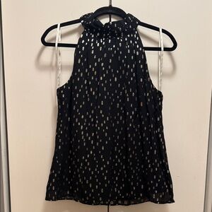 Lilly Pulitzer Black Blouse with Gold Dots